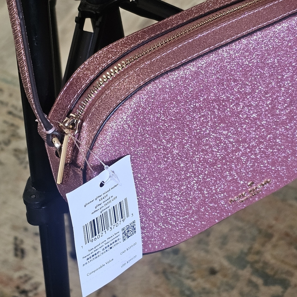 Kate Spade Glimmer Pink Mitten Oval Camera Crossbody Bag - Picture 2 of 16